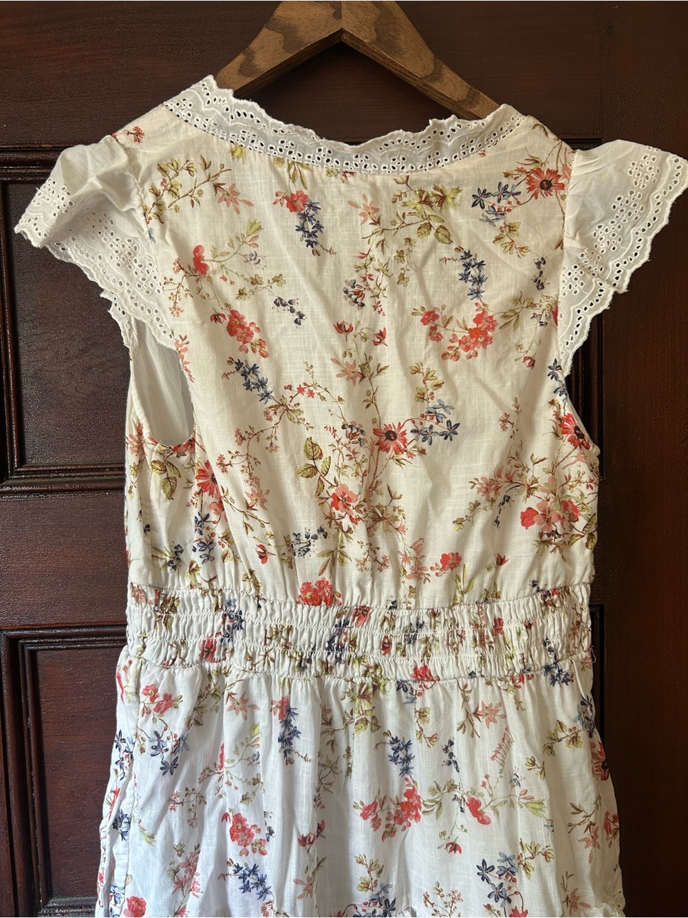 Anthropologie Peregrine Tiered Deco Floral Midi Dress Lace Eyelet - Picture 8 of 9